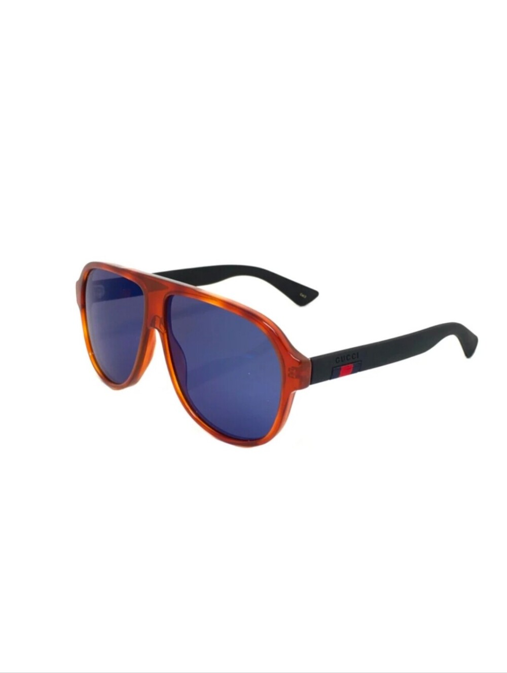 💯Authentic Gucci Unisex Brown Translucent Frame Sunglasses with Blue Lenses